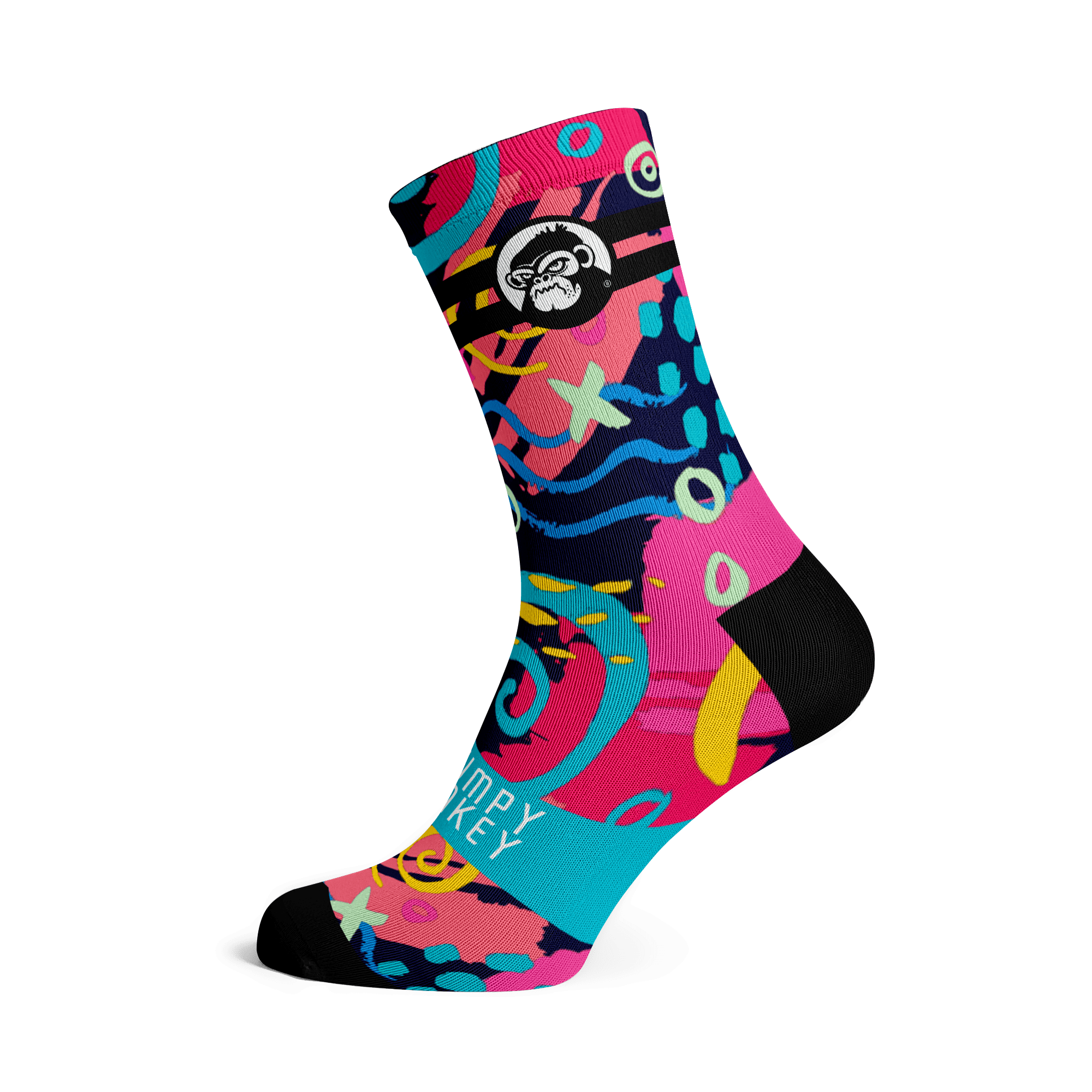 Grumpy Monkey Abstract spiral Socks
